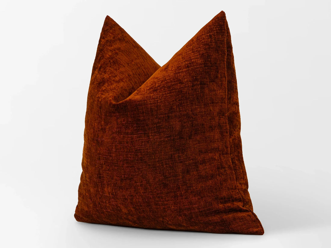 Rust Textured Throw Pillow Cover