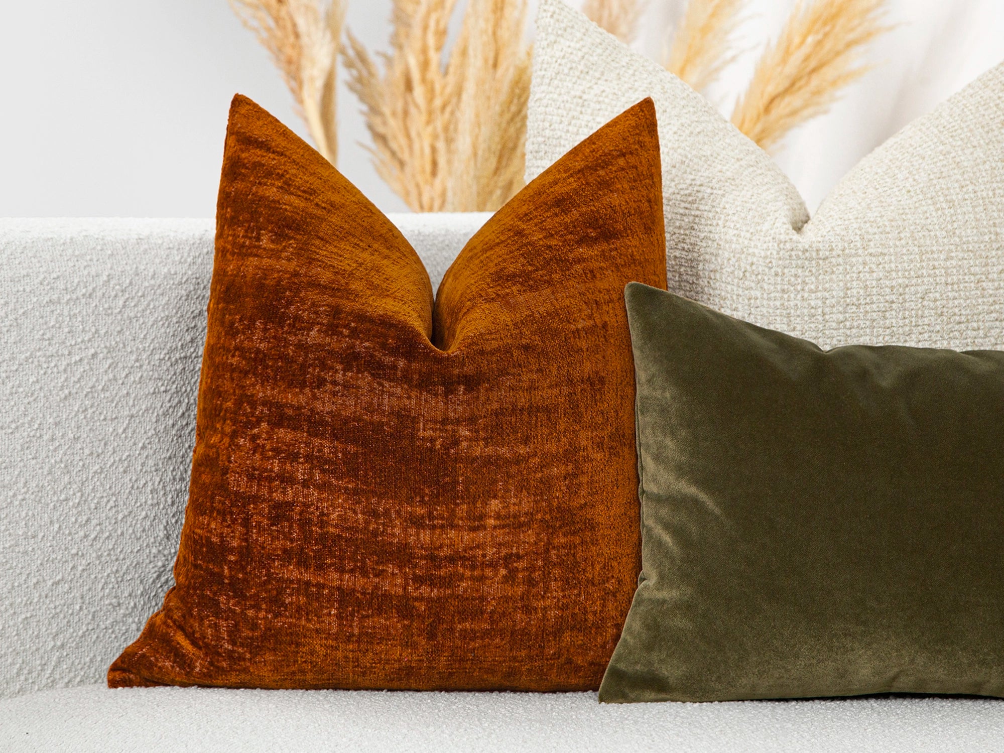 Burnt Orange Textured Pillow Cover