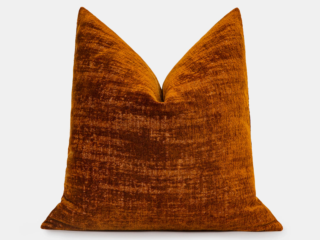 Burnt Orange Textured Pillow Cover
