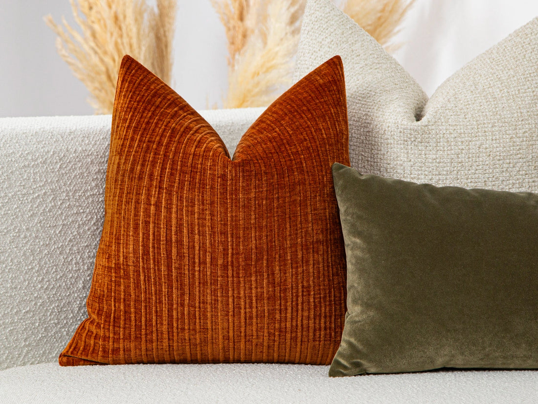 Burnt Orange Corduroy Pillow Cover