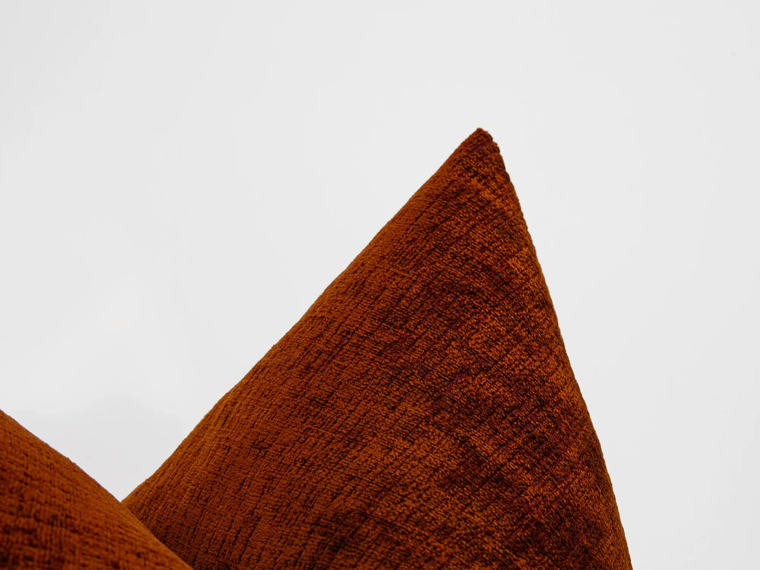 Rust Textured Throw Pillow Cover