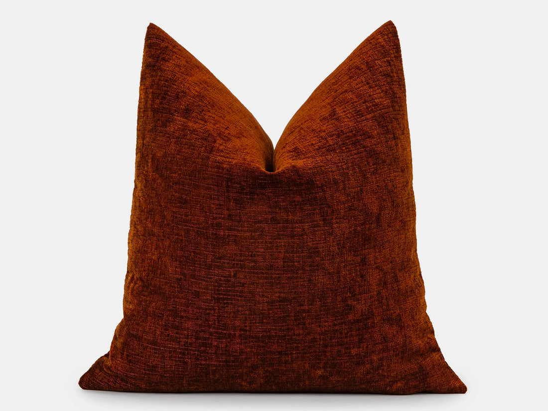 Rust Textured Throw Pillow Cover