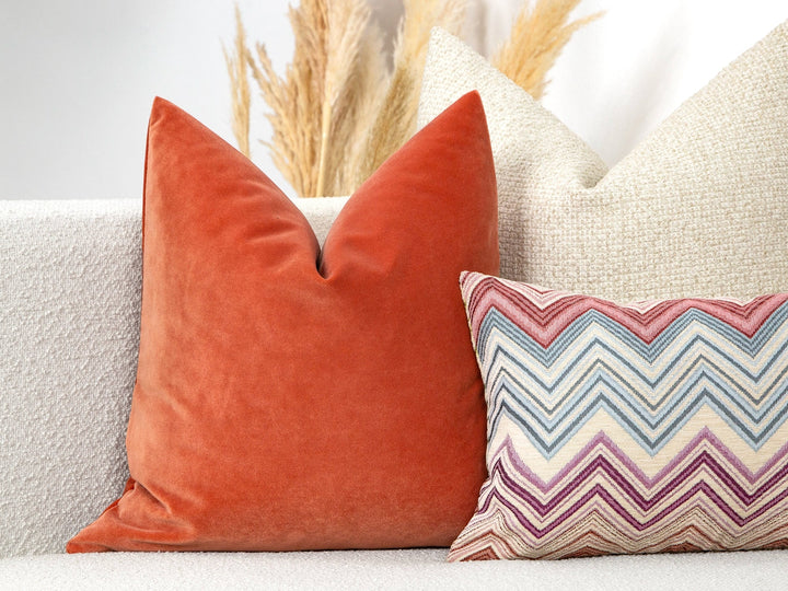 Salmon Velvet Pillow Cover