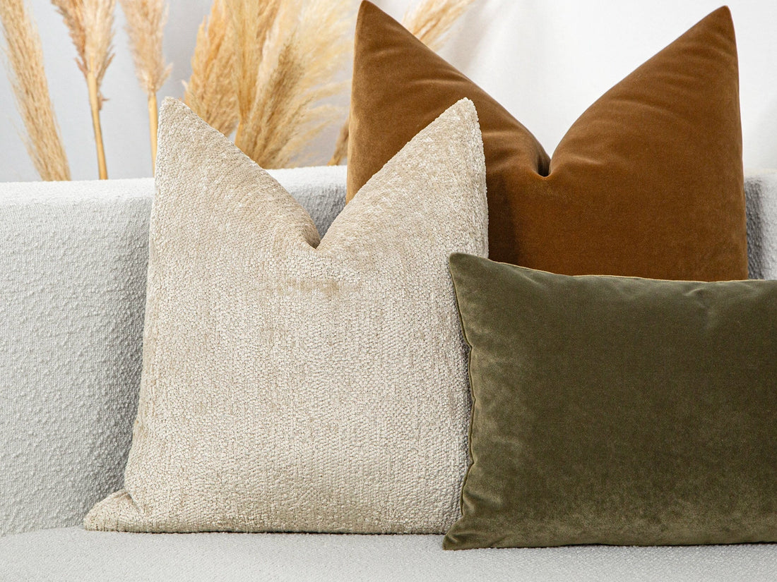 Sand Beige Textured Pillow Cover
