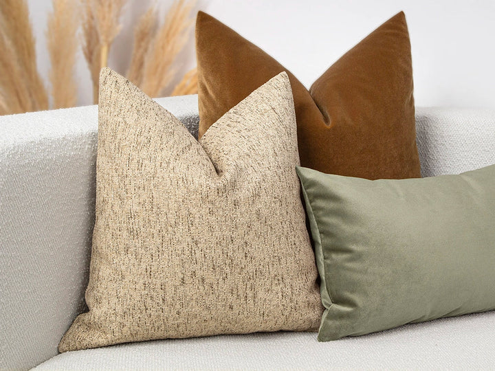 Sandy Beige Linen Pillow Cover - Woven & Earthy