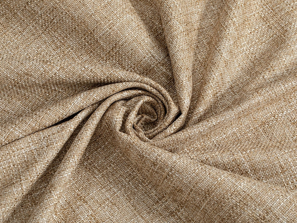 Sand Beige Woven Upholstery Fabric - Linen Look