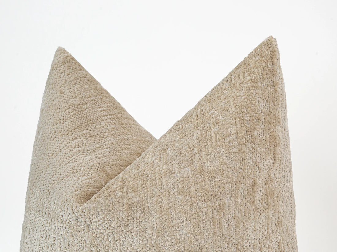 Sand Beige Textured Pillow Cover
