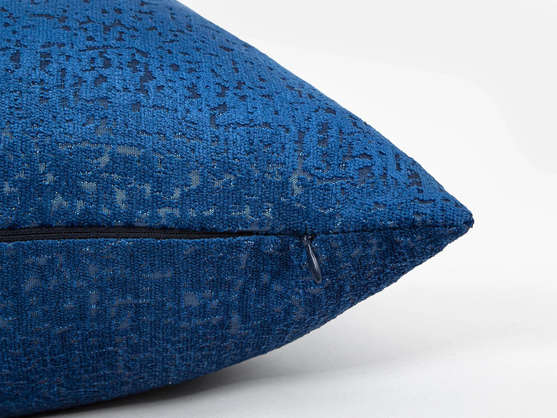 Sax Blue Woven Pillow Cover