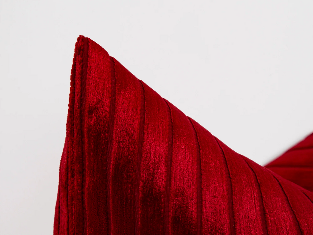 Wine Red Shiny Velvet Corduroy Pillow Cover
