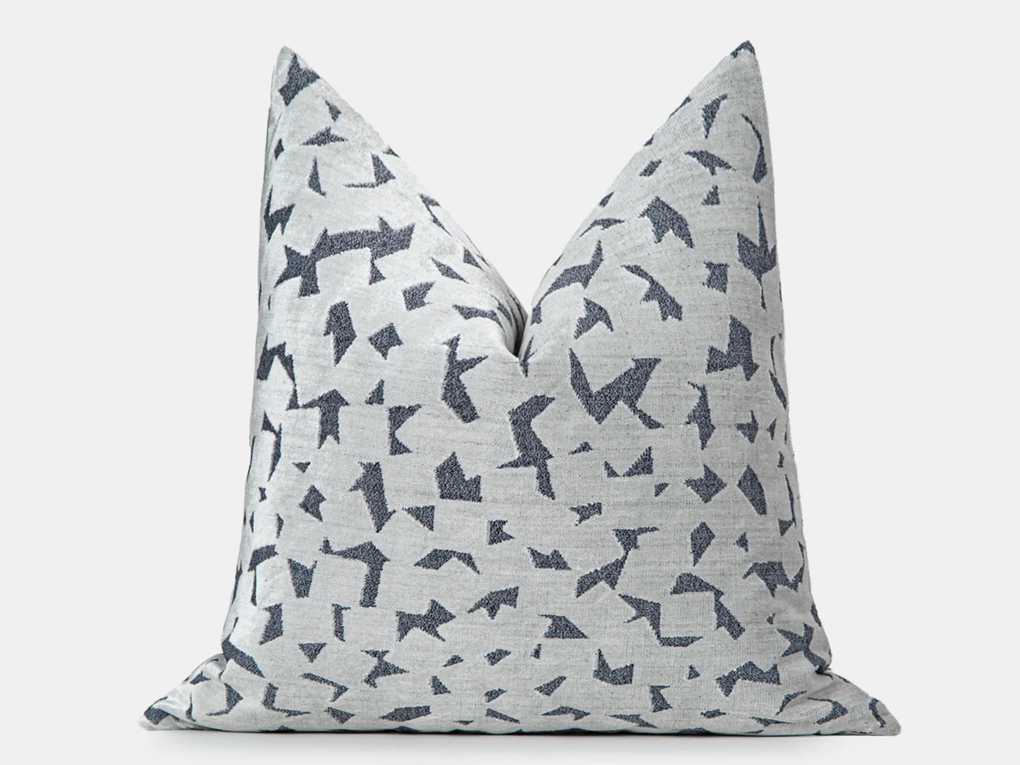Silver Fragment Abstract Velvet Pillow Cover