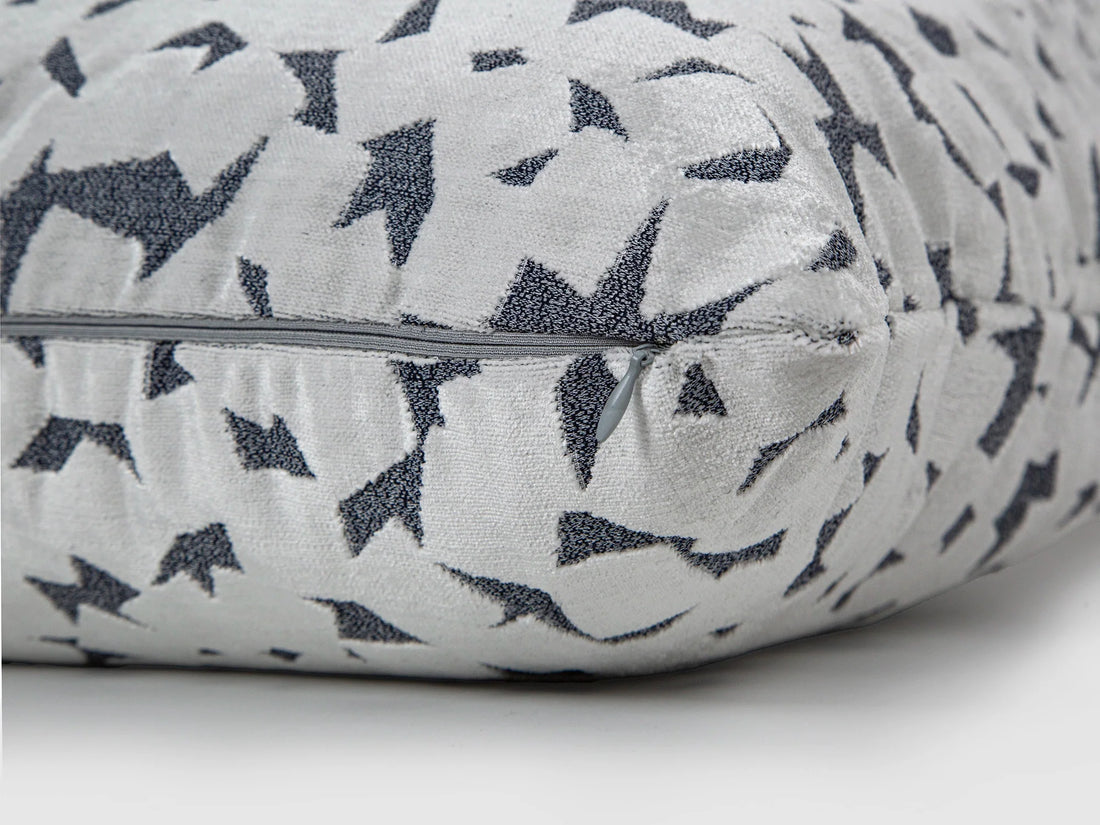 Silver Fragment Abstract Velvet Pillow Cover