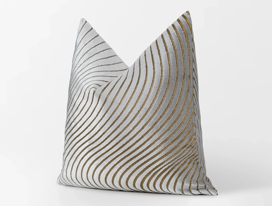 Silver Cut Velvet Luxury Pillow Cover