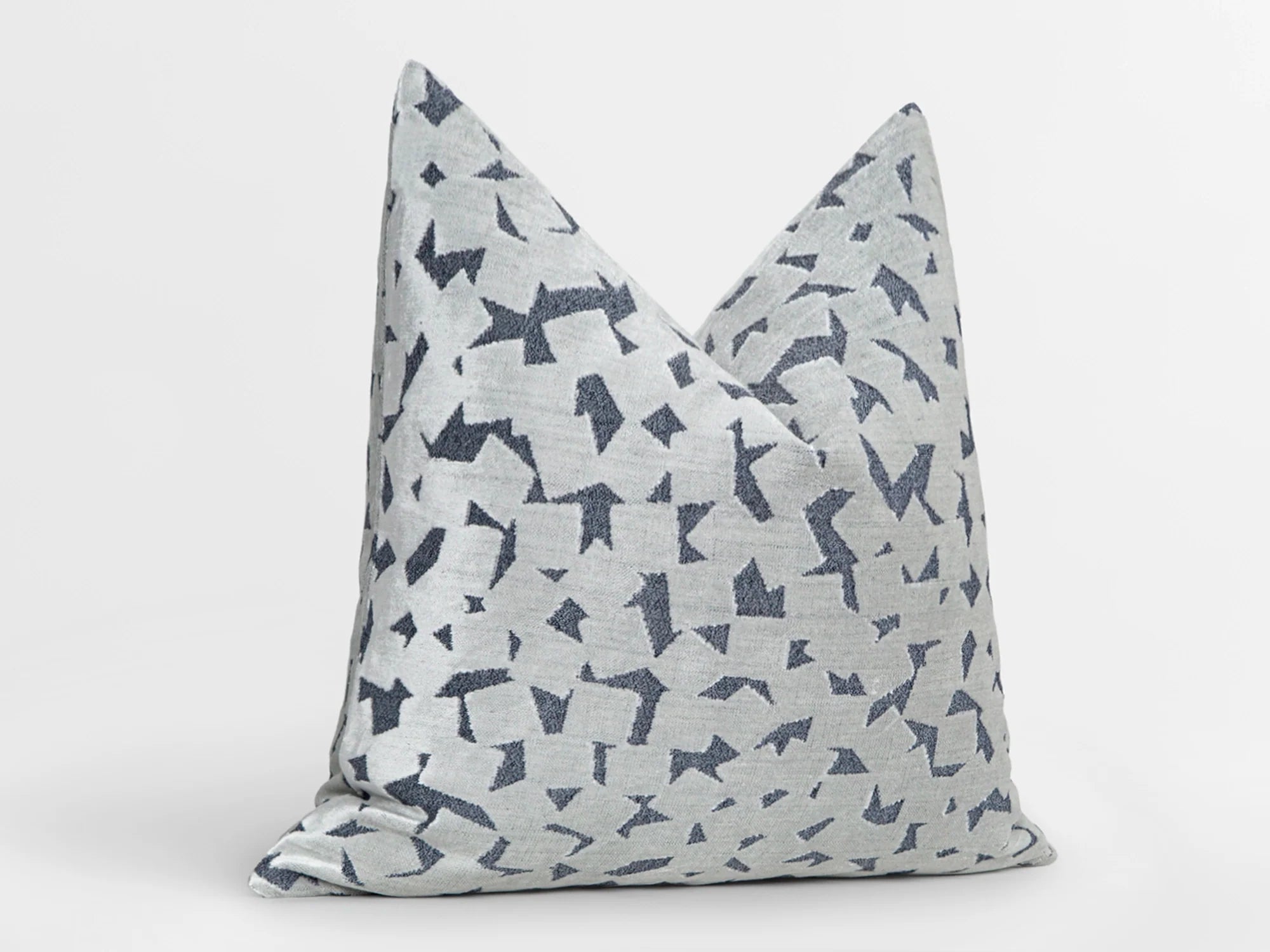 Silver Fragment Abstract Velvet Pillow Cover