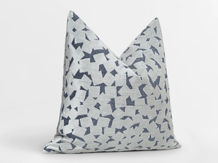 Silver Fragment Abstract Velvet Pillow Cover