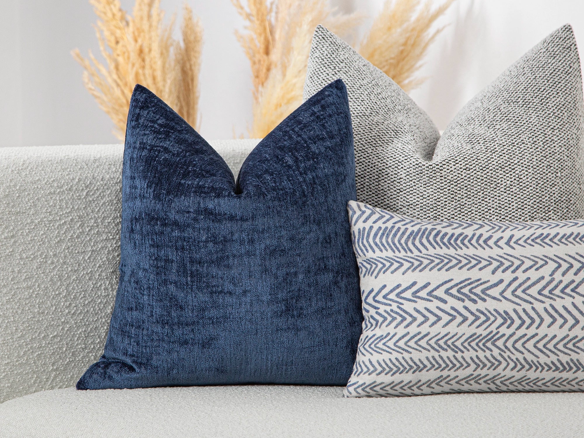 Blue Textured Pillow Cover