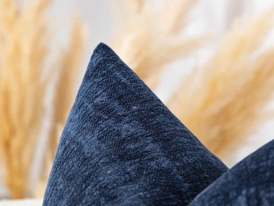 Blue Textured Pillow Cover