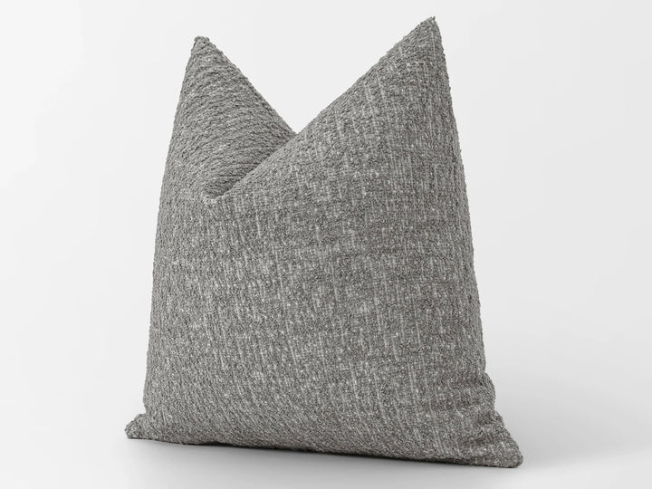 Stone Gray Textured Boucle Pillow Cover