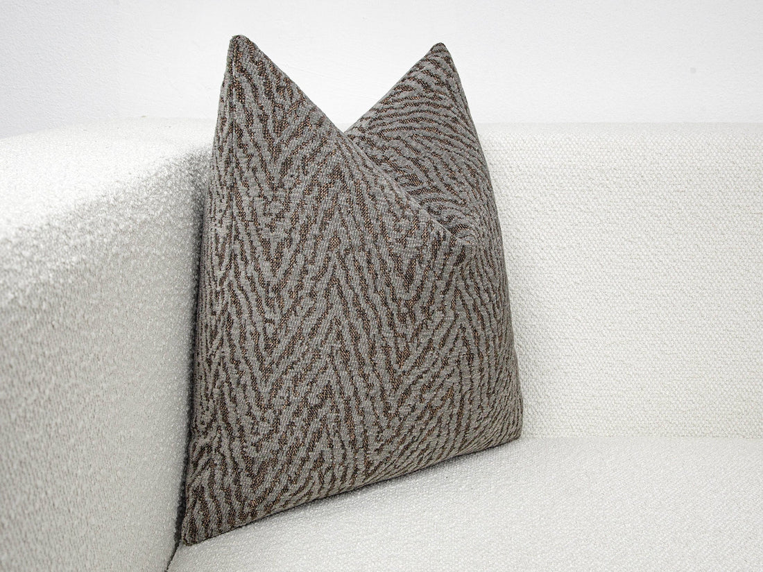 Taupe Gray Chevron Pillow Cover