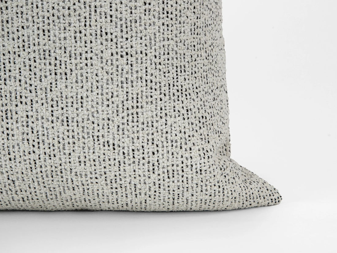 Ivory Black Speckled Woven Pillow Cover