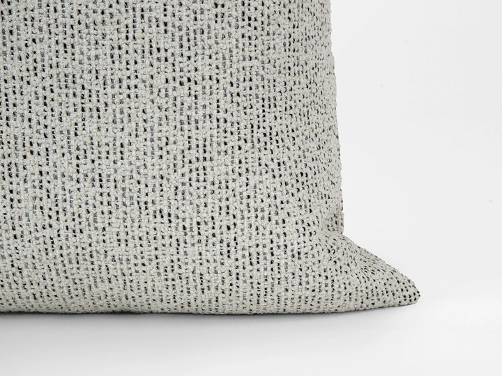 Ivory Black Speckled Woven Pillow Cover