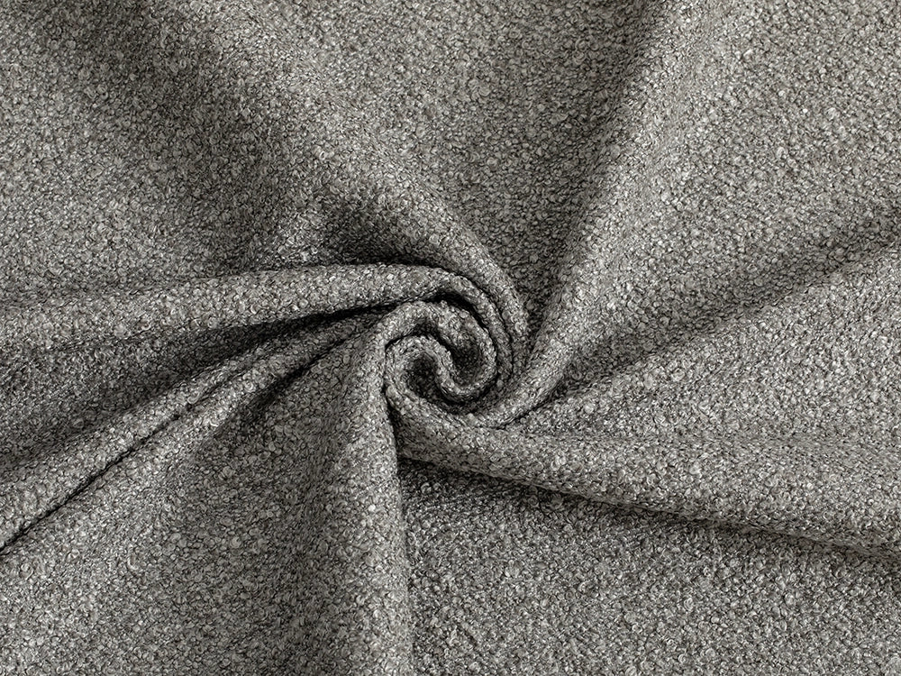 Stone Gray Boucle Upholstery Fabric - Textured & Cozy