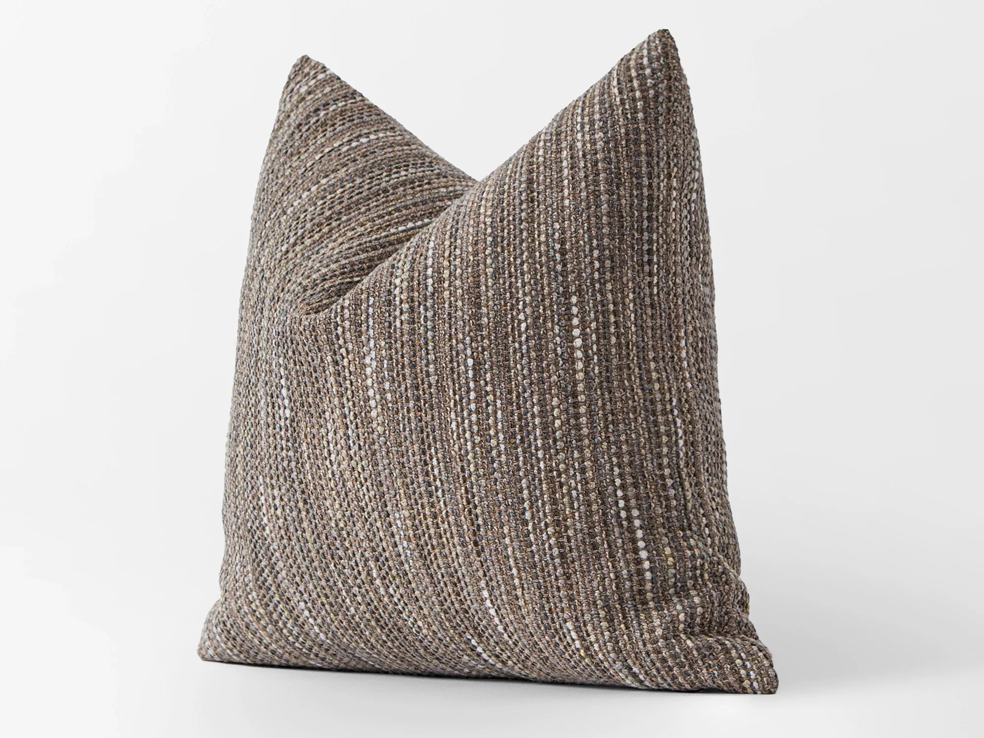Dark Taupe Striped Textured Pillow Cover
