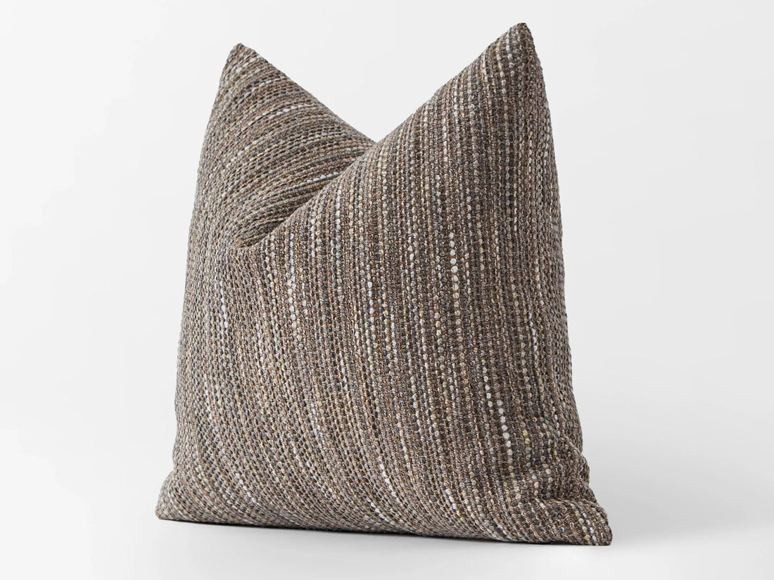 Dark Taupe Striped Textured Pillow Cover