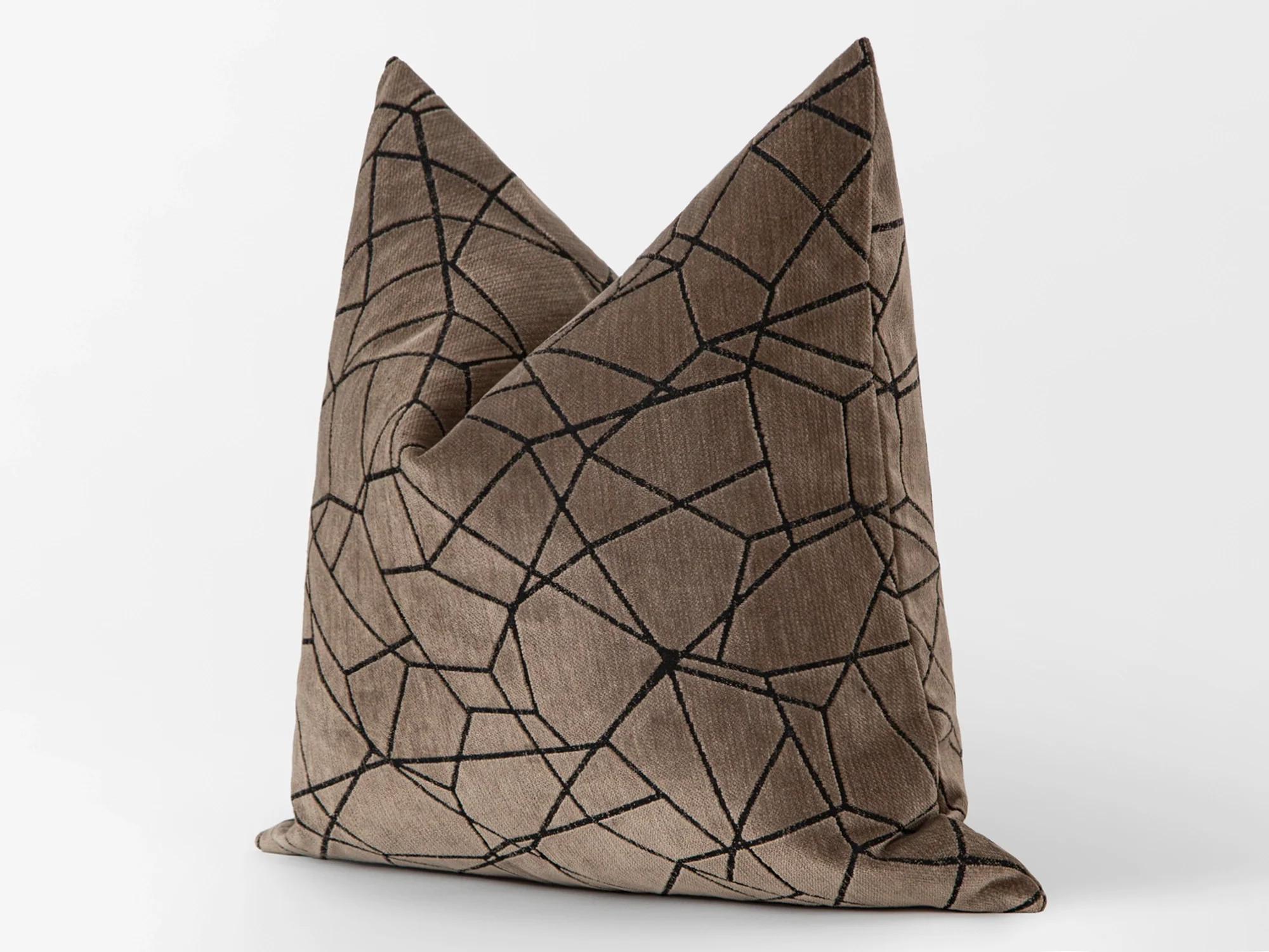 Taupe Textured Velvet Pillow Cover - Astral