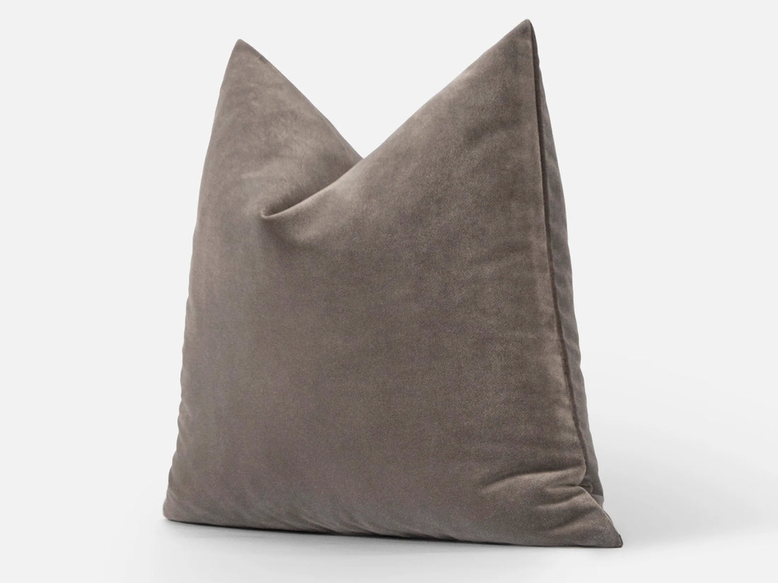 Taupe Velvet Pillow Cover