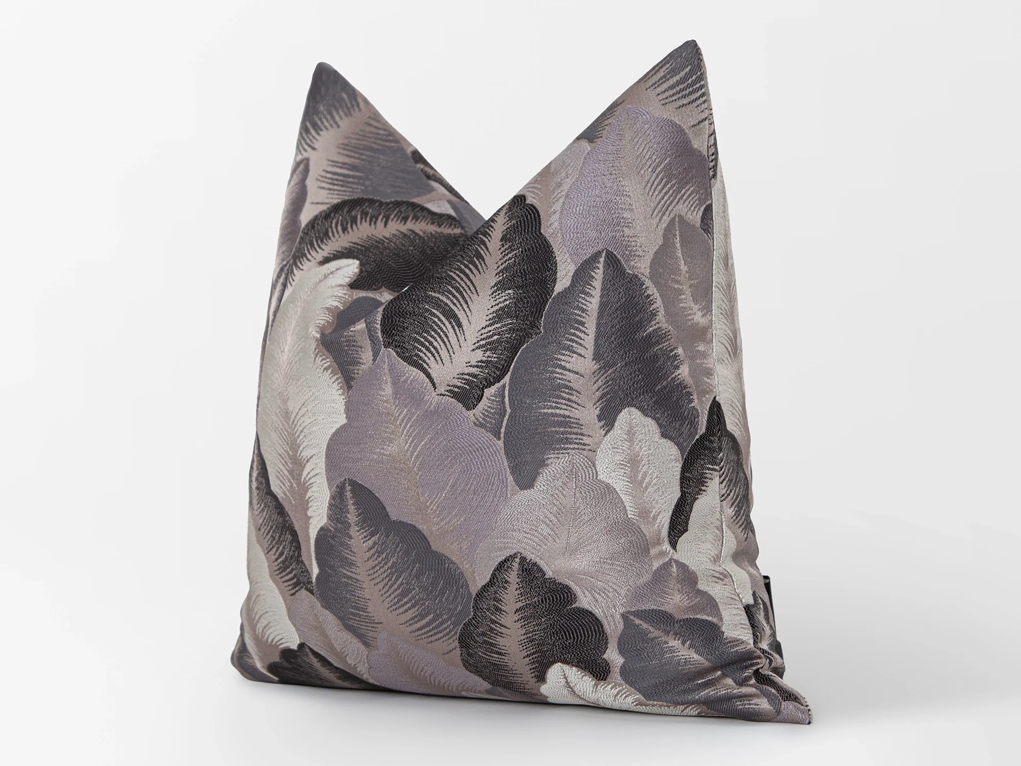 Taupe Jacquard Pillow Cover - Woven & Luxury