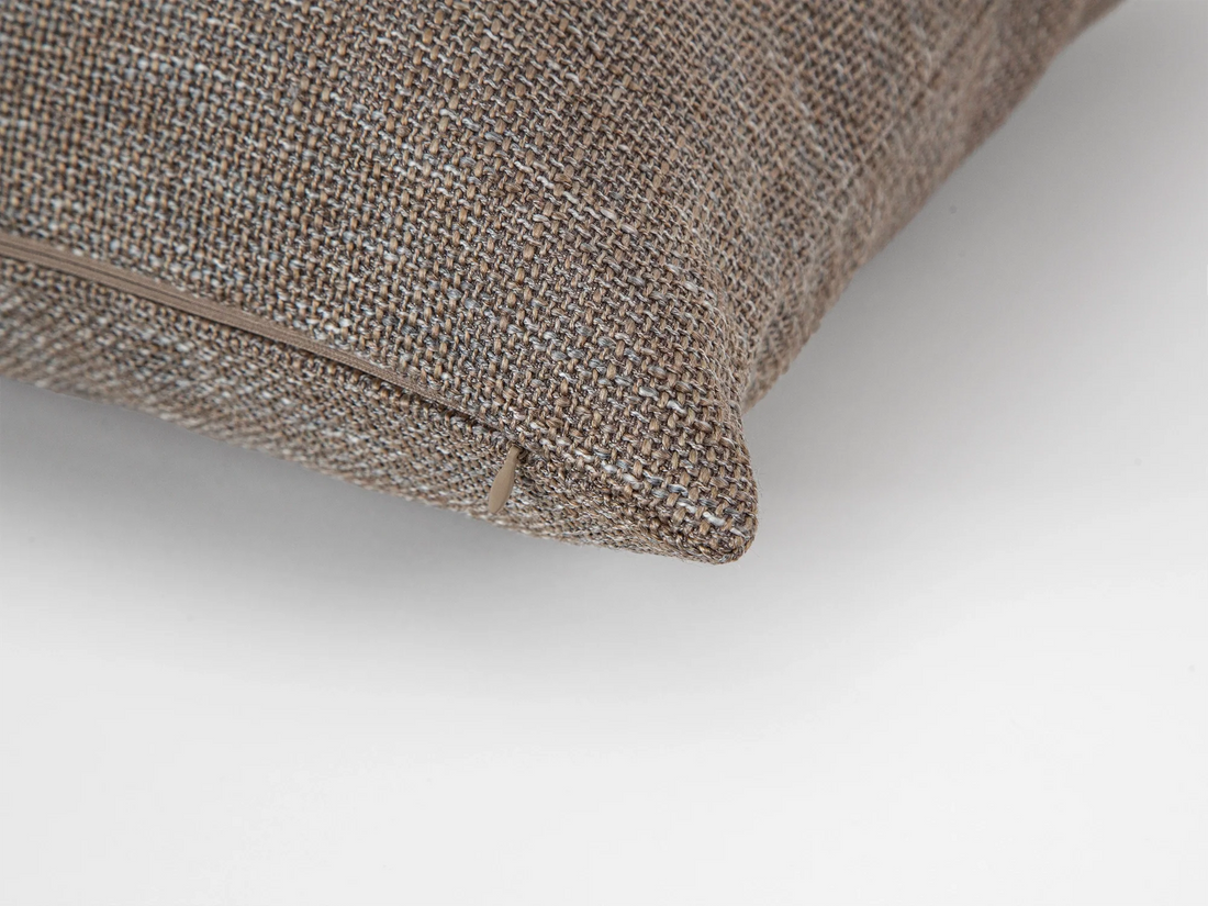 Taupe Gray Woven Linen Pillow Cover