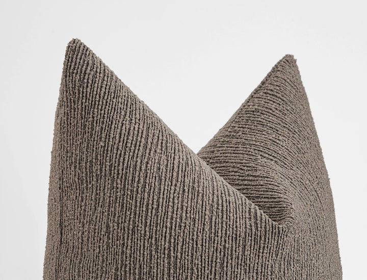 Taupe Linear Textured Pillow Cover - District