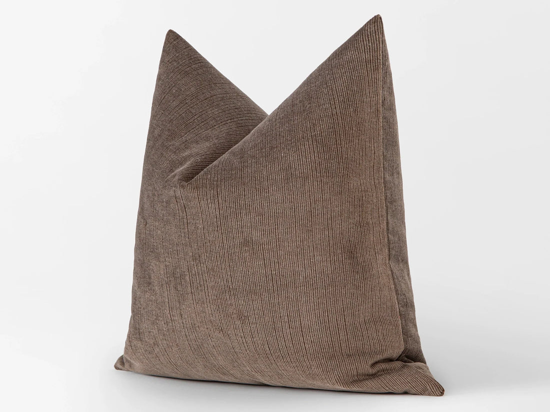 Taupe Ribbed Velvet Pillow Cover