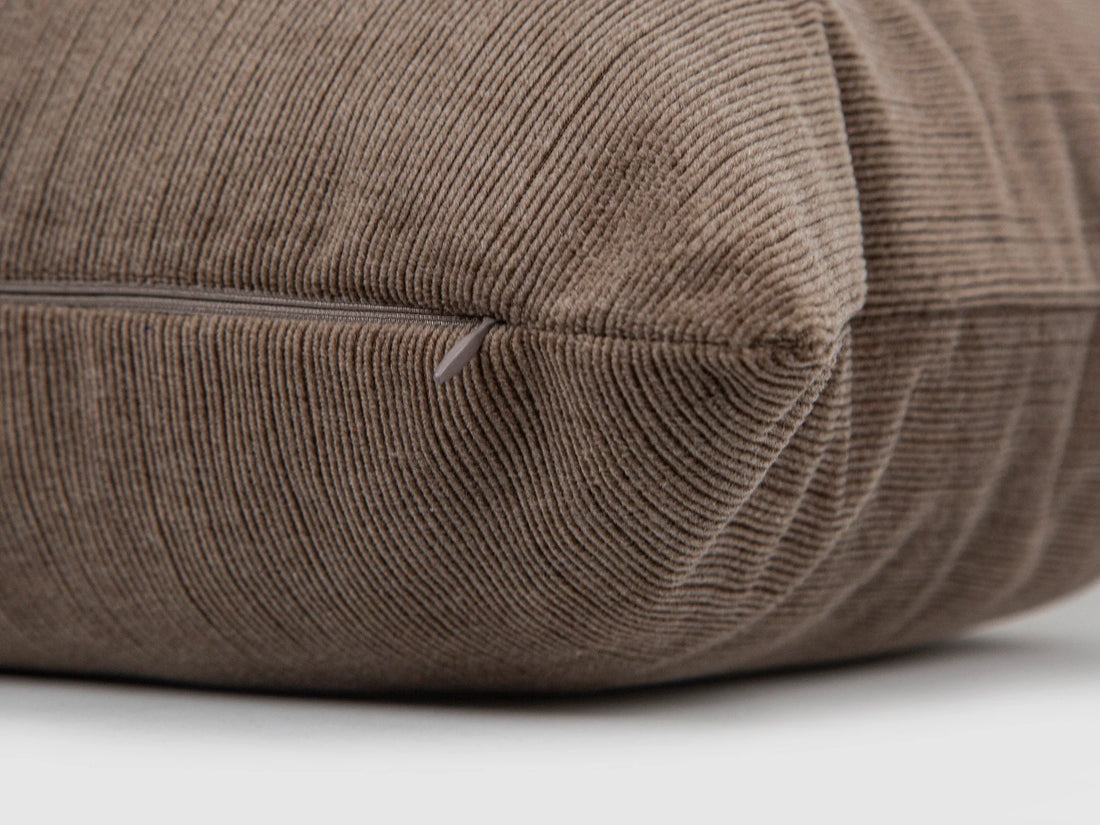 Taupe Ribbed Velvet Pillow Cover