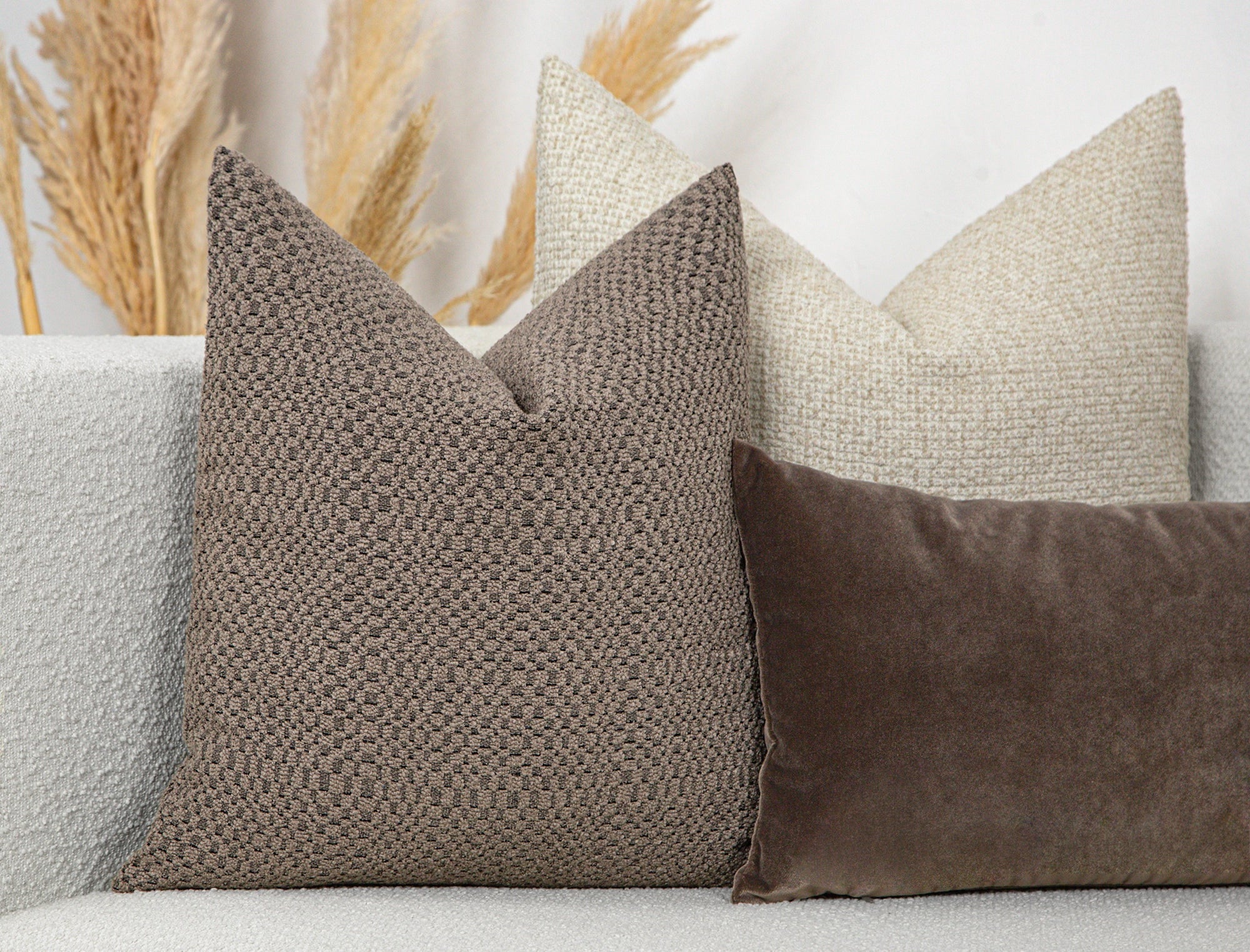 Taupe Tactile Textured Pillow Cover - District
