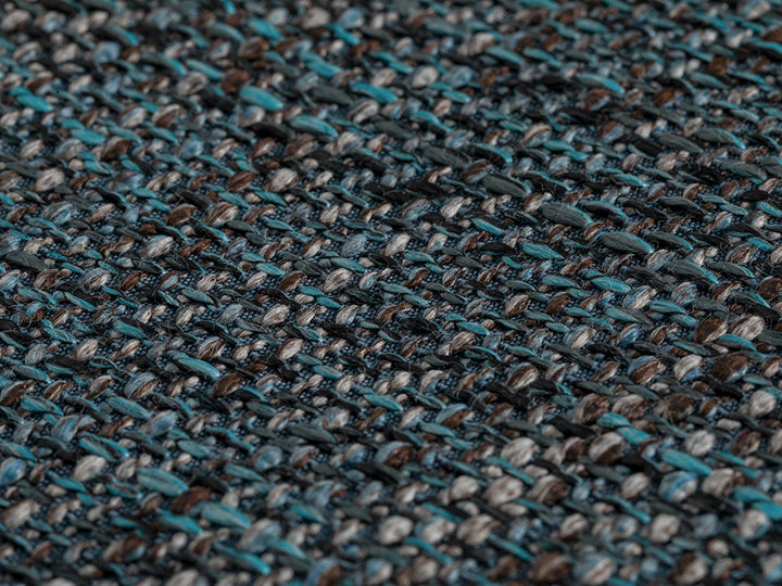 Teal Blue Woven Upholstery Fabric - Linen Look