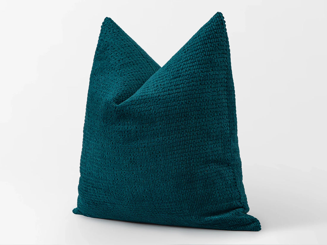 Dark Teal Textured Pillow Cover