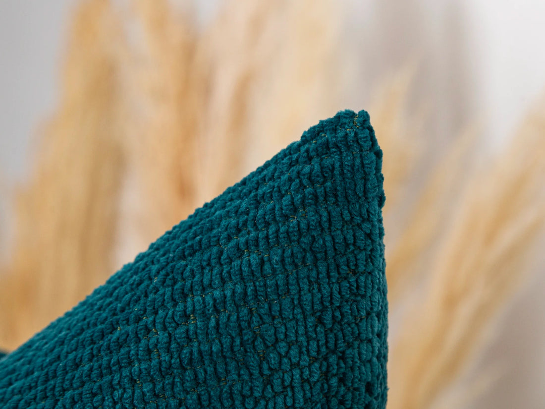 Dark Teal Textured Pillow Cover