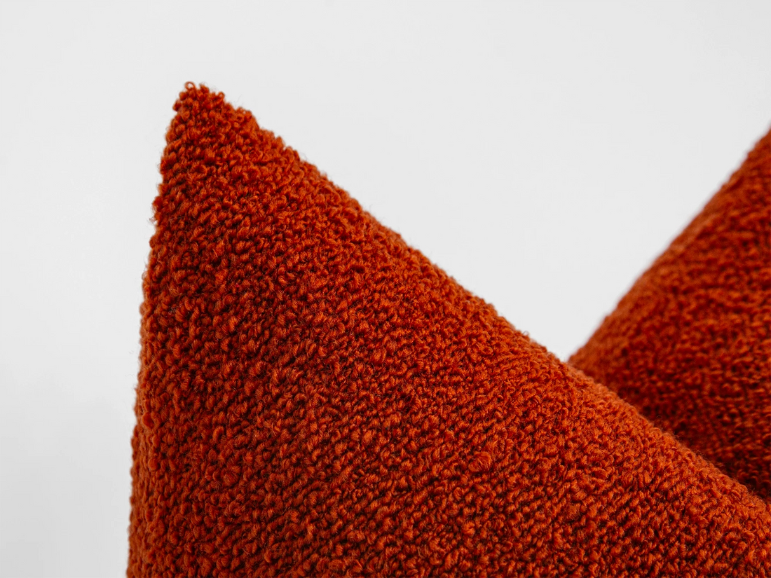 Rust Boucle Pillow Cover