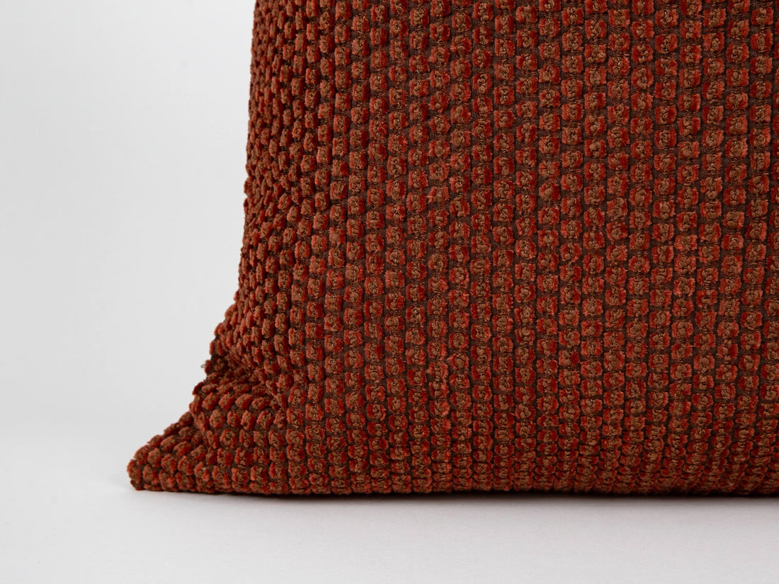Rust Dotted Textured Pillow Cover