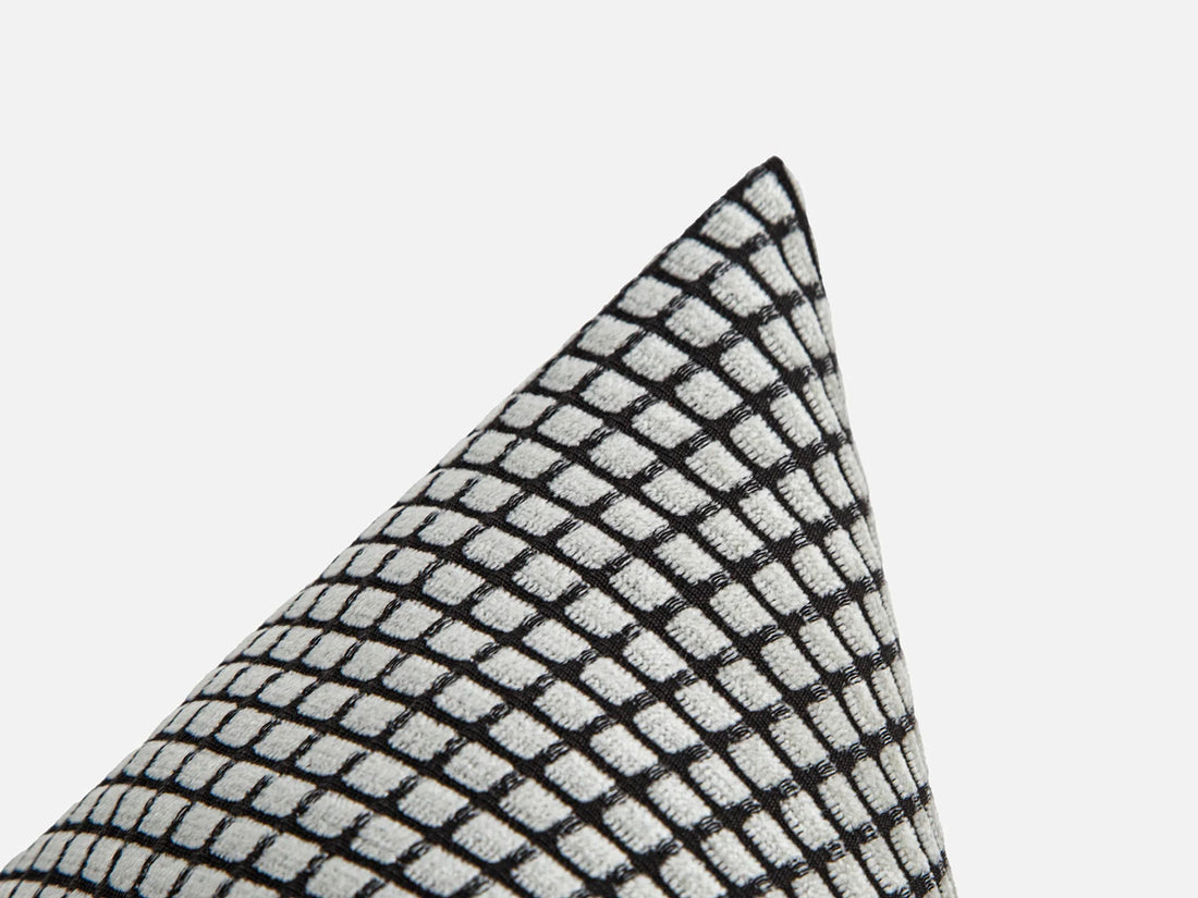 Off White and Black Woven Pillow Cover