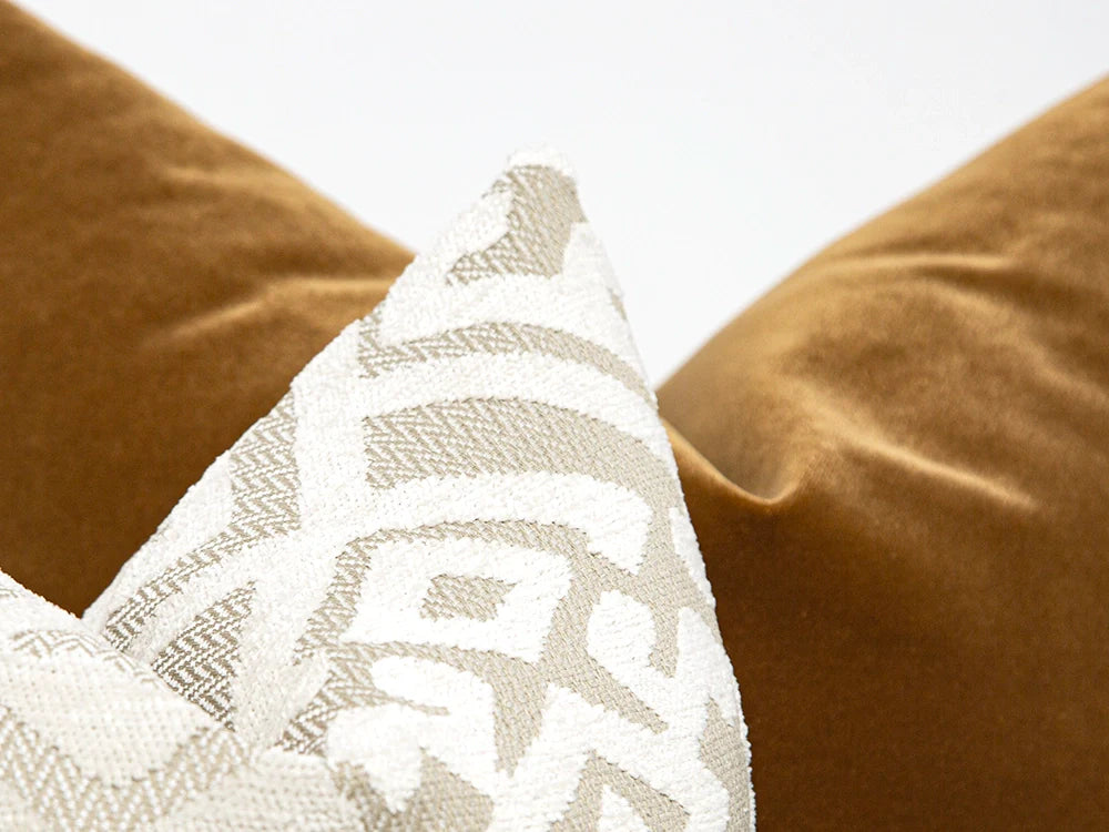 Ivory Ethnic Pillow Cover - Textured & Rustic