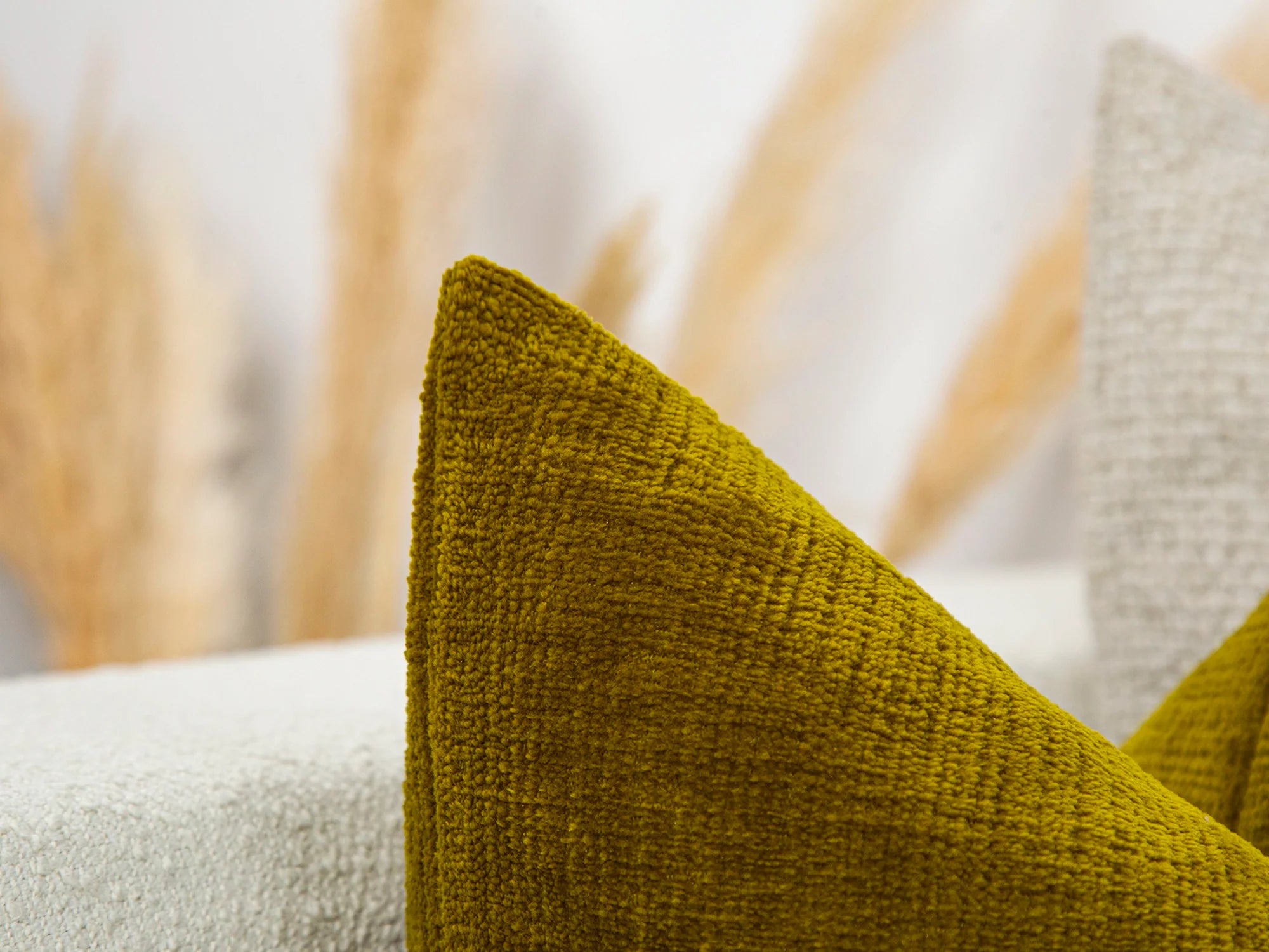 Oil Green Textured Pillow Cover