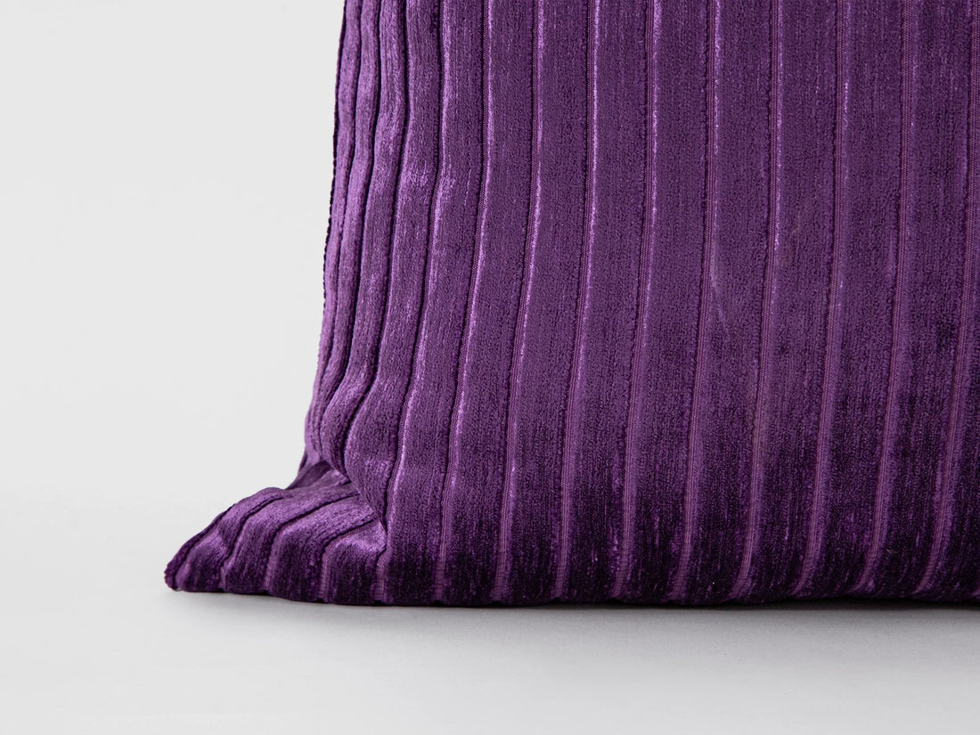 Violet Shiny Velvet Corduroy Pillow Cover