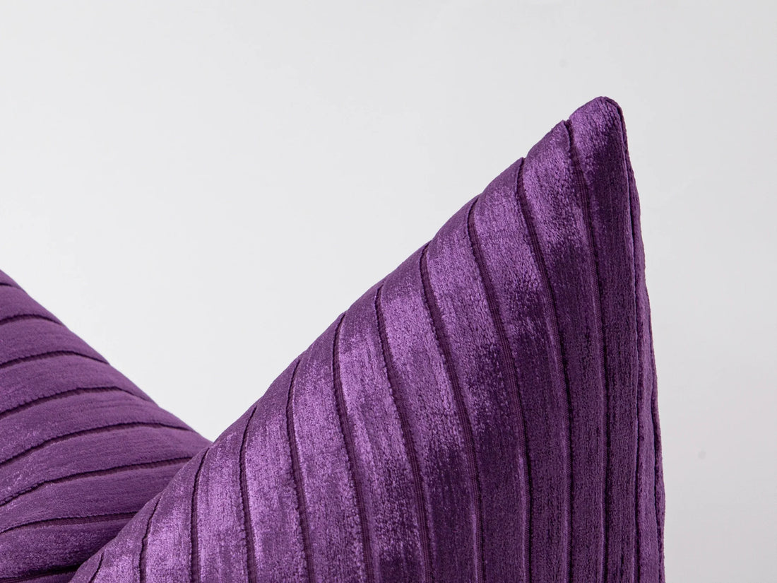 Violet Shiny Velvet Corduroy Pillow Cover