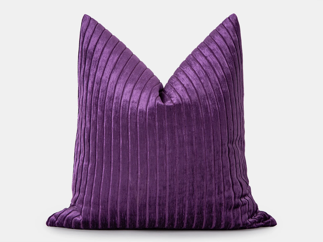 Violet Shiny Velvet Corduroy Pillow Cover