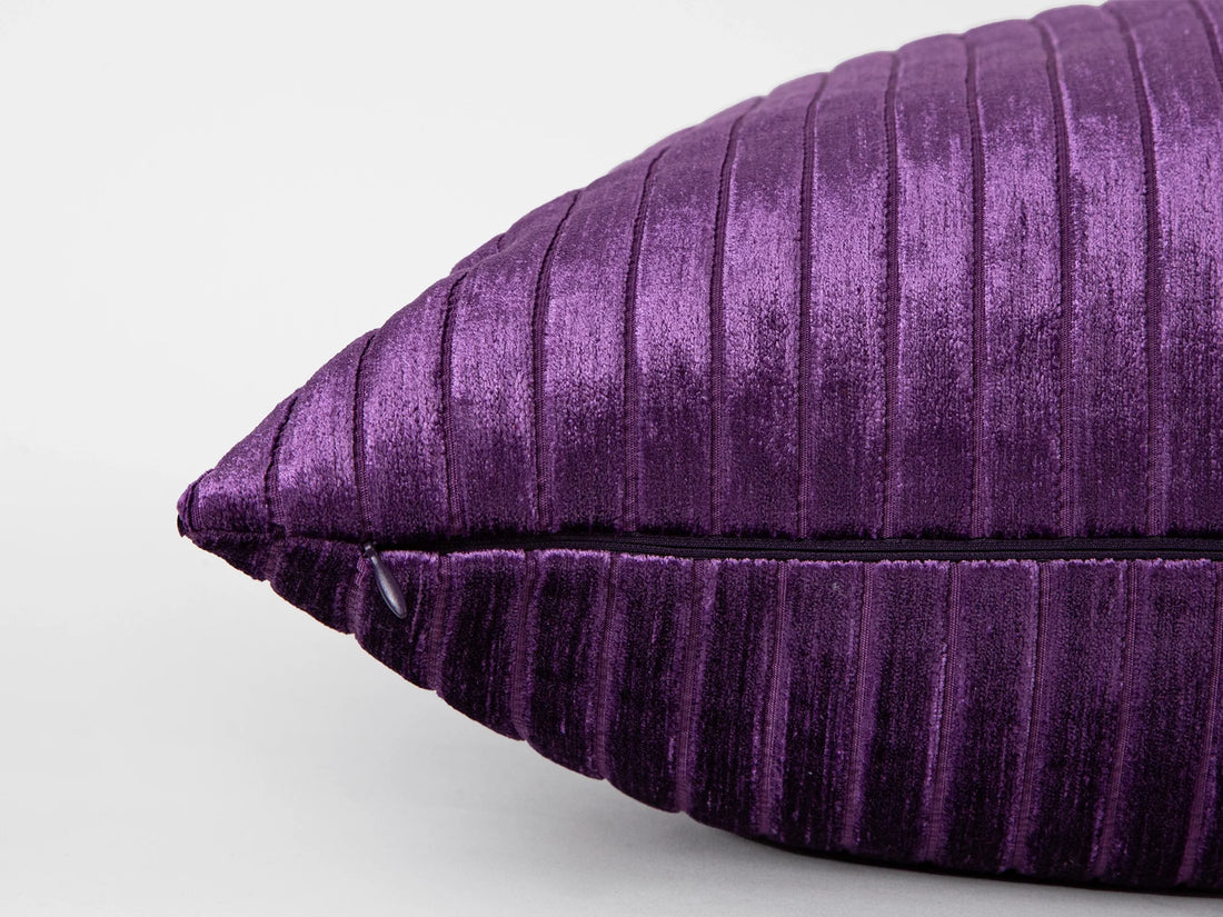 Violet Shiny Velvet Corduroy Pillow Cover
