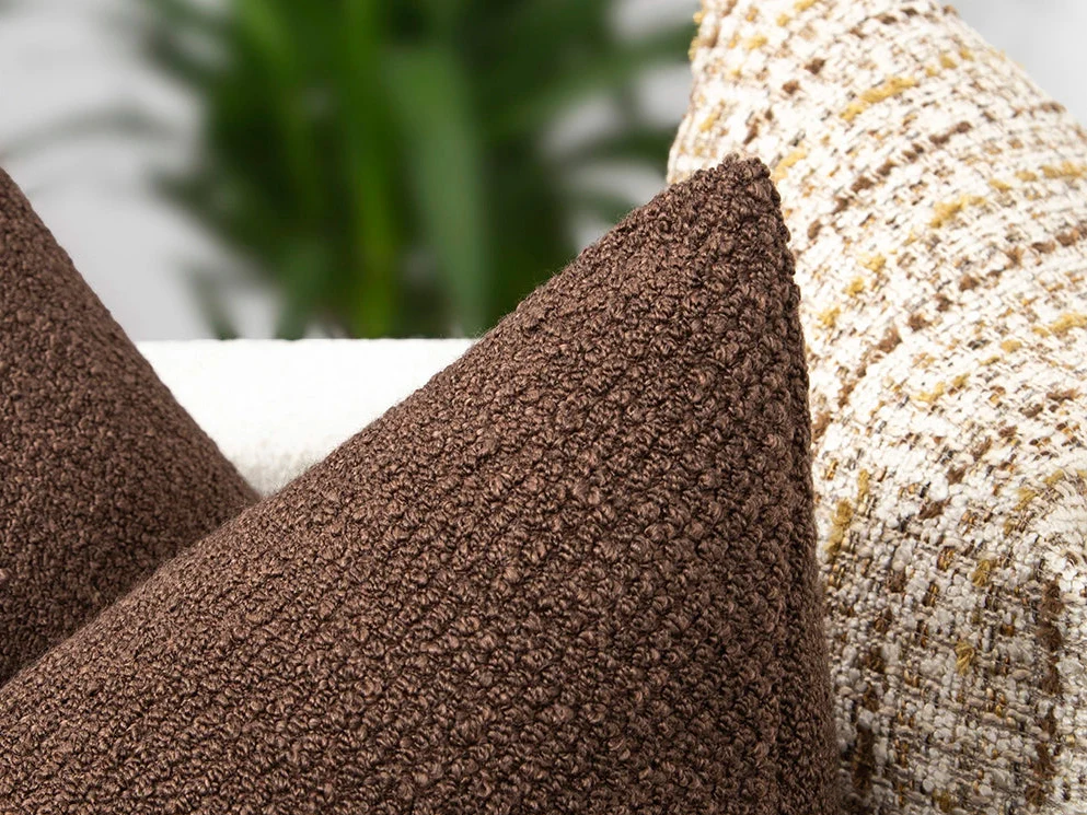 Dark Cognac Boucle Pillow Cover