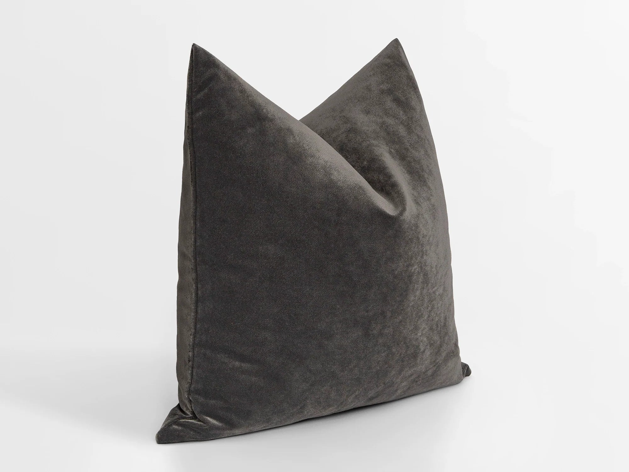 Warm Charcoal Velvet Pillow Cover