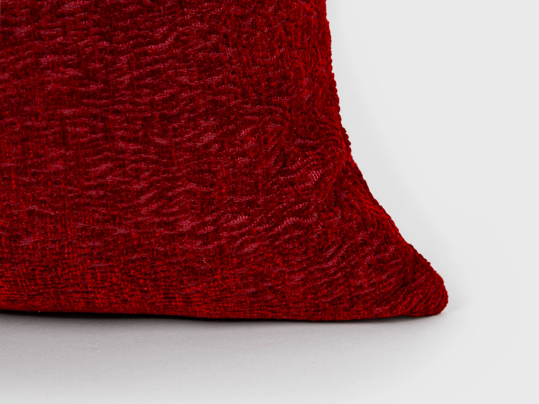 Warm Red Textured Pillow Cover
